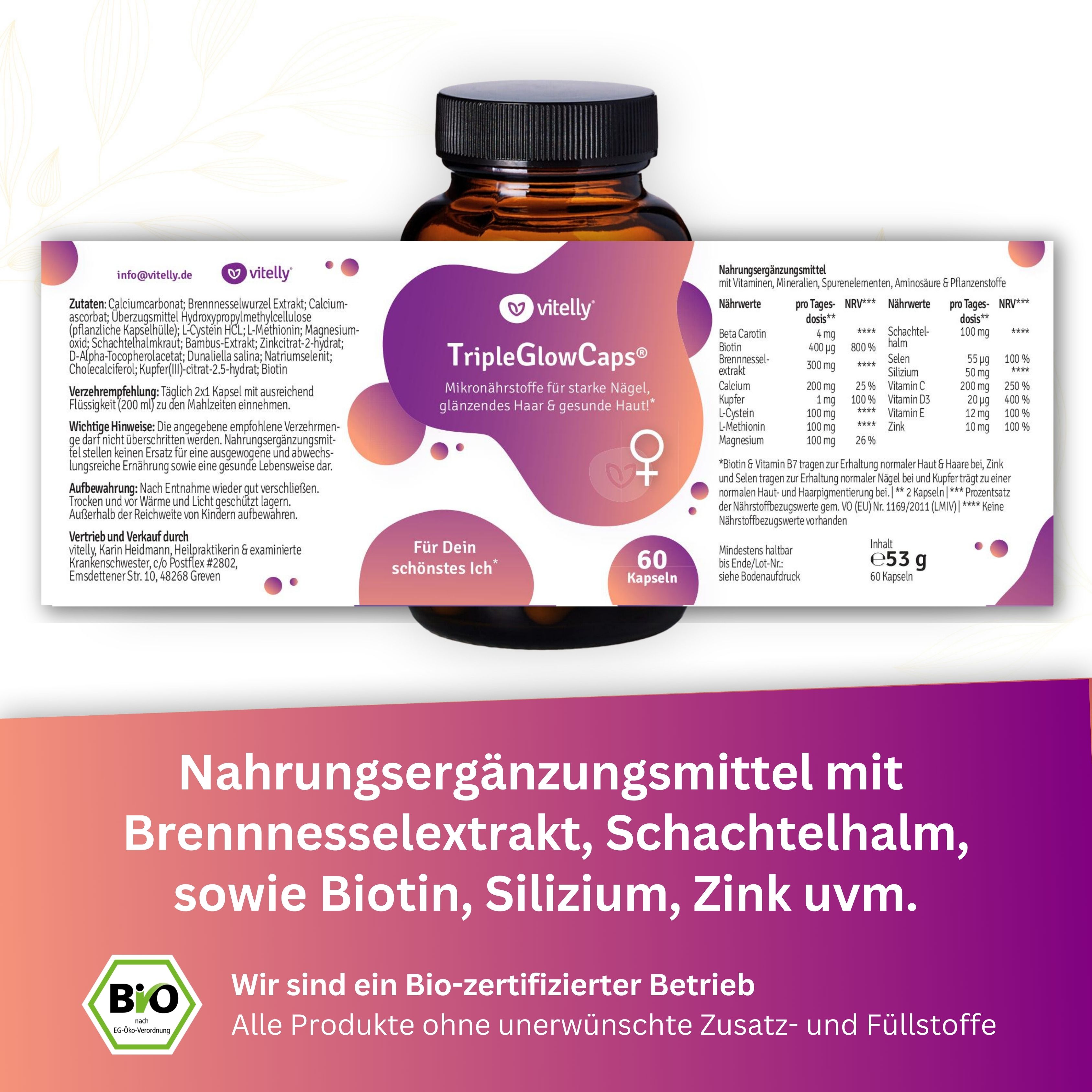 vitelly TripleGlowCaps® – Haut, Haare und Nägel Kapseln