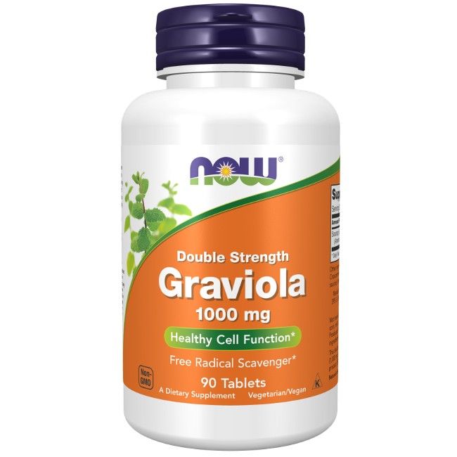 Now Foods Graviola 1000 mg, doppelte Stärke 90 Tabletten