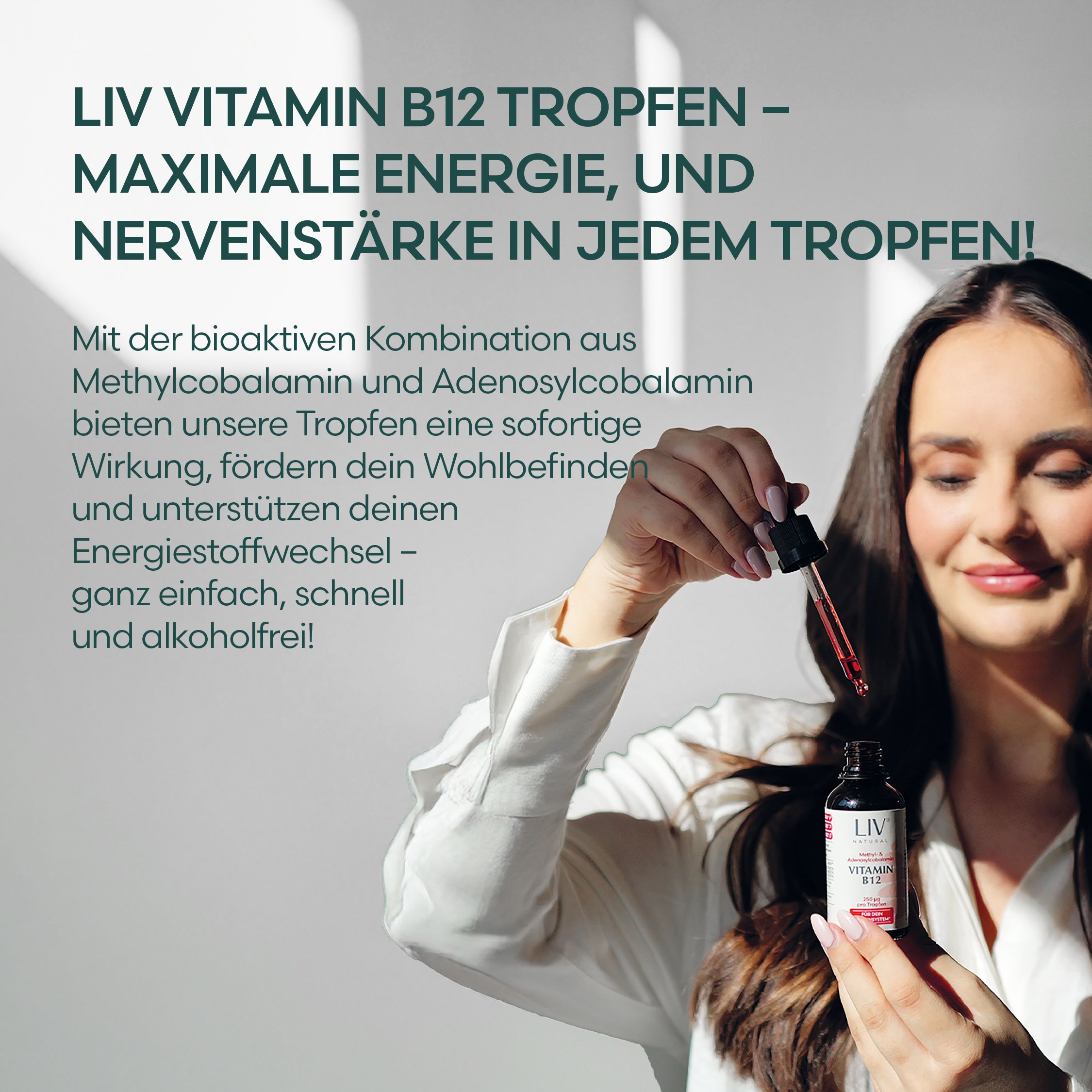 LIV Vitamin B12 Tropfen alkoholfrei vegan 200µg Methylcobalamin & 50µg Adenosylcobalamin