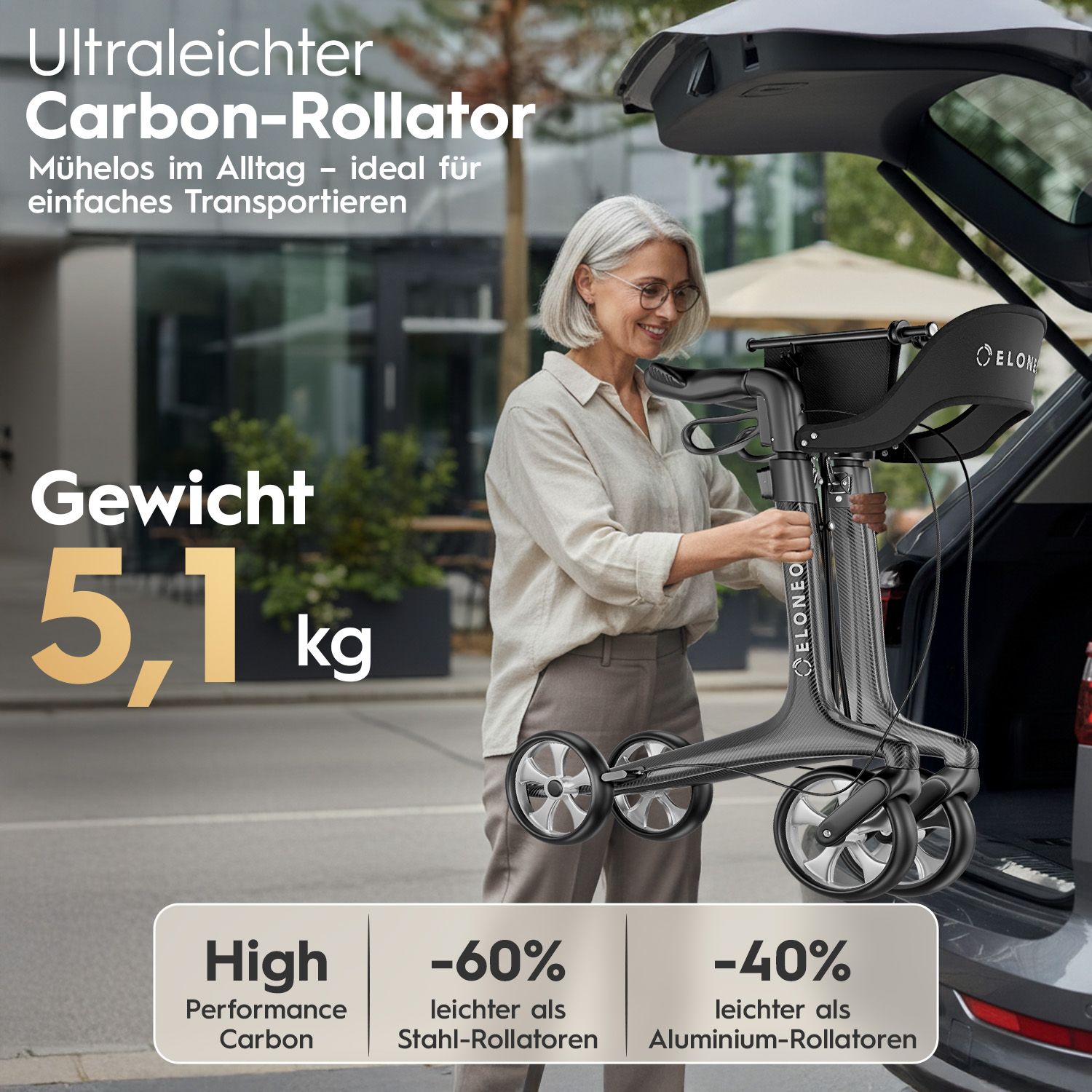 ELONEO Carbon Rollator - M