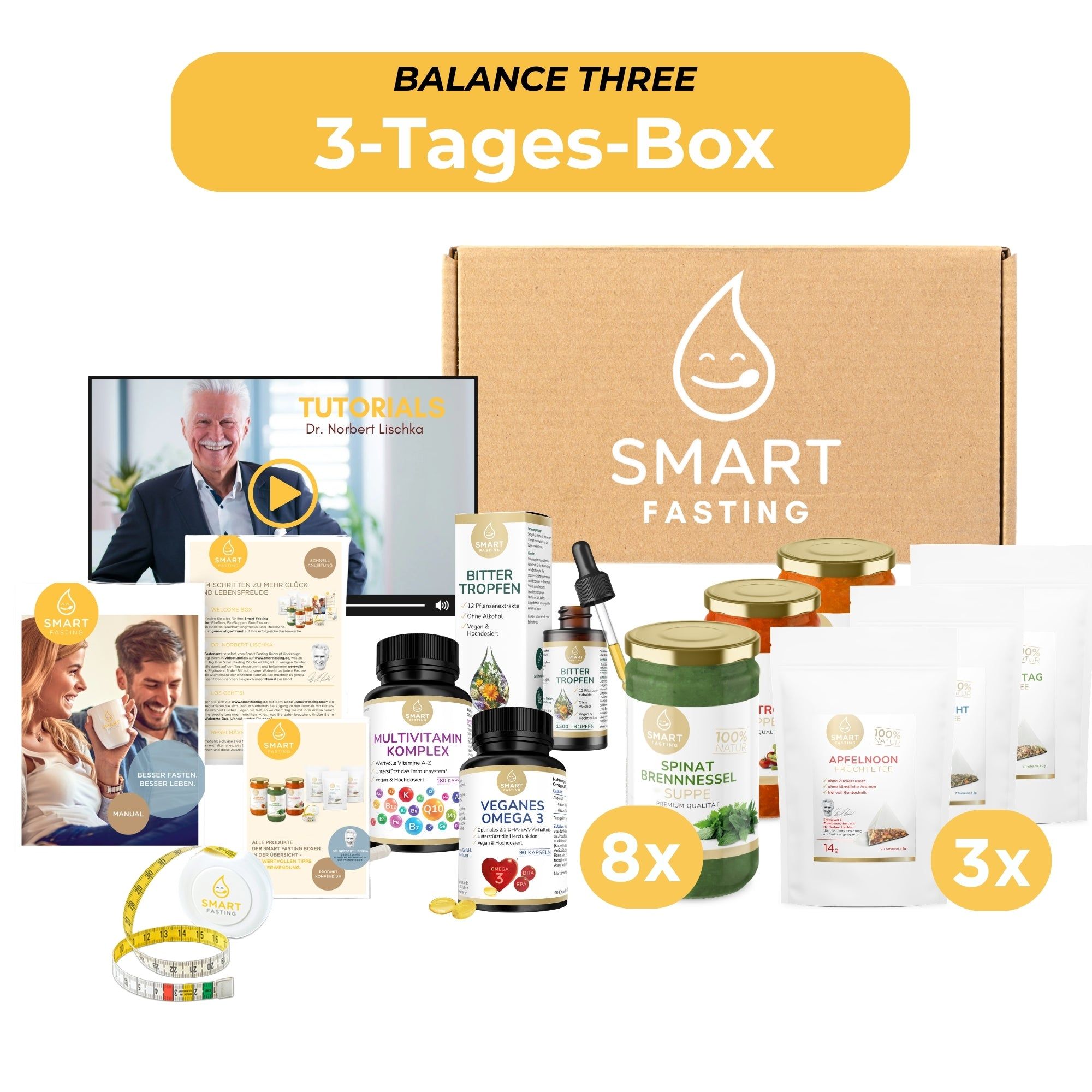 Smart Fasting® BALANCE THREE Fastenbox - 3 Tage - vegan, natürlich - Fasten nach Buchinger
