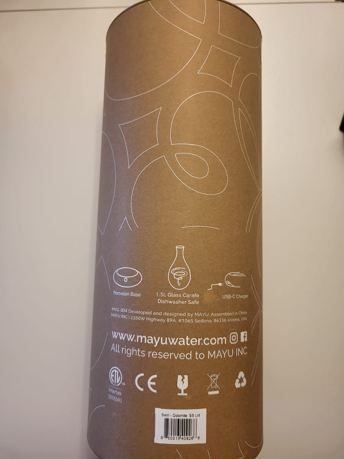 MAYU Water Swirl - Wasserkaraffe mit Wirbelbewegung