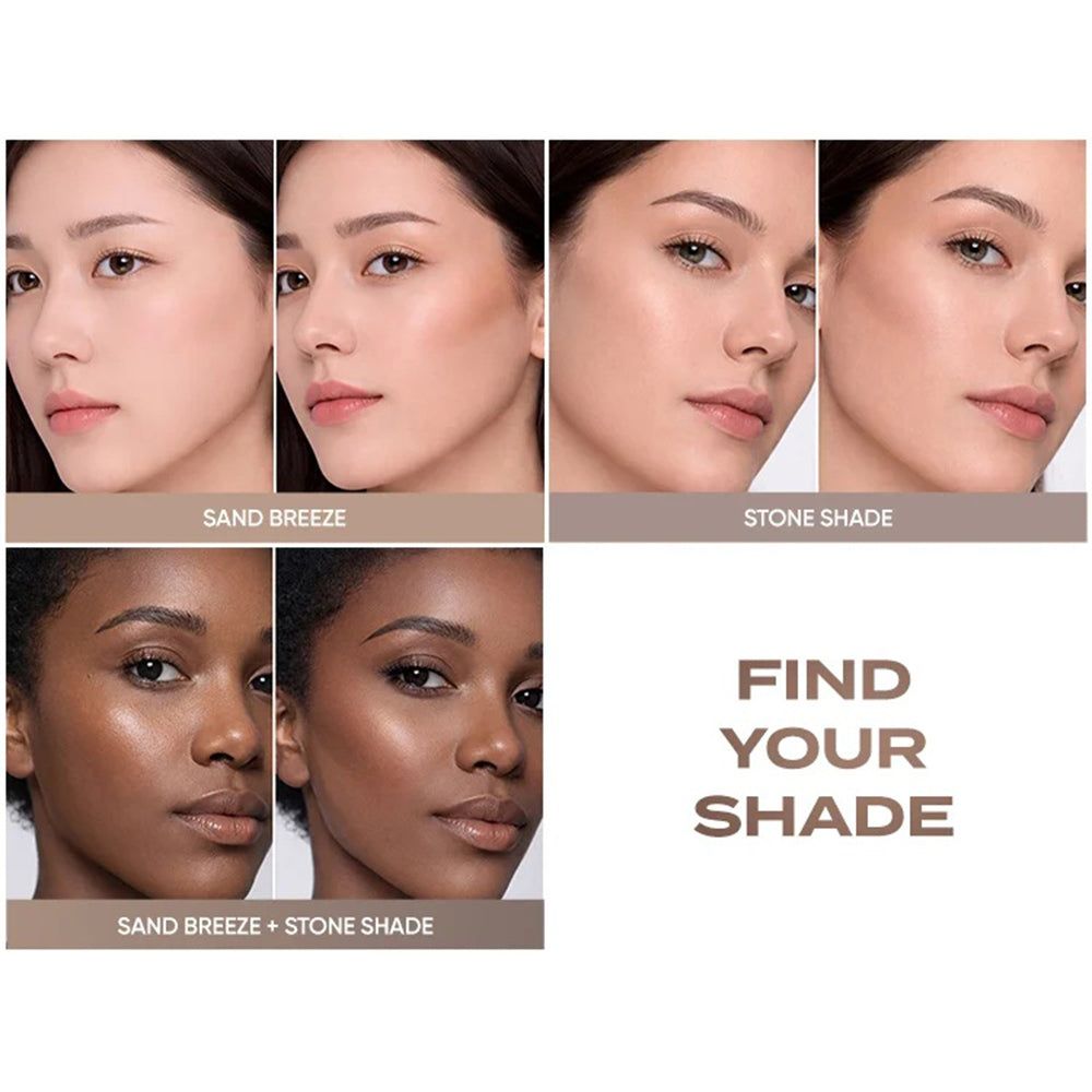 Modelle mit BANILA CO Romantic Blush Contour 02 Stone Shade auf verschiedenen Hauttönen.