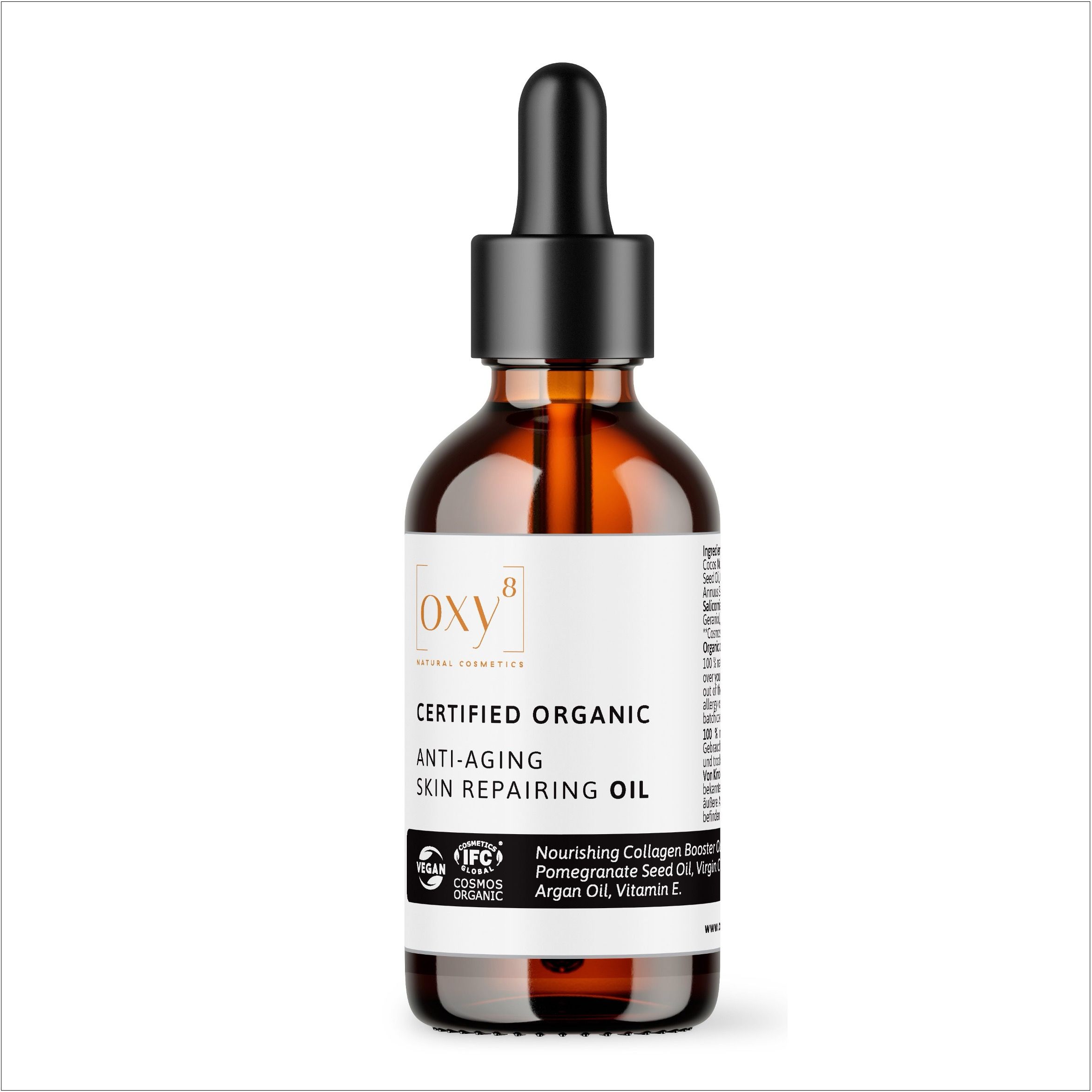 oxy8 Naturkosmetik ANTI-AGING SKIN REPAIRING OIL – Gesichtsöl. Repariert & glättet. Verhindert Akne.
