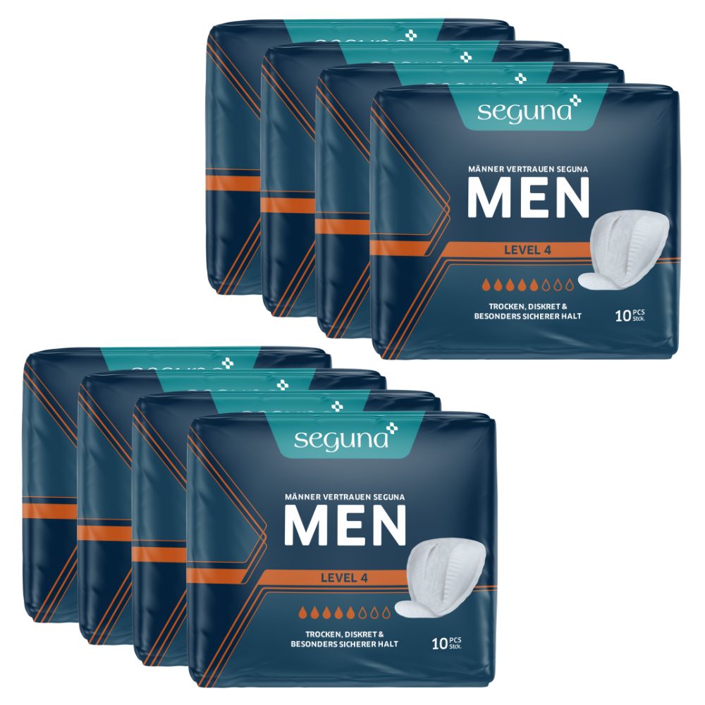 Seguna Men Level 4 Inkontinenzeinlagen für Männer, 10 Stück pro Packung.
