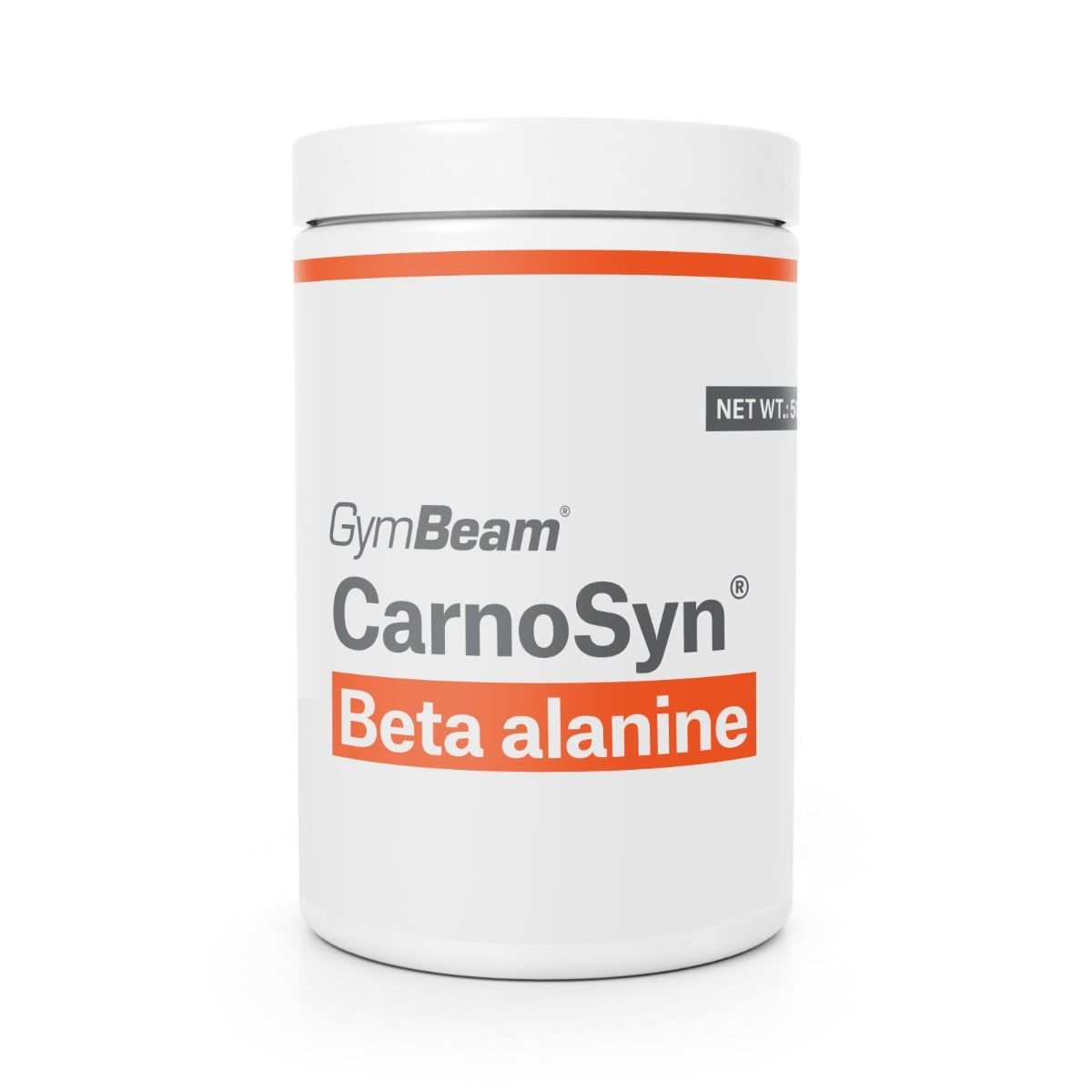 GymBeam Beta Alanine CarnoSyn Pulverbehälter mit Etikett.