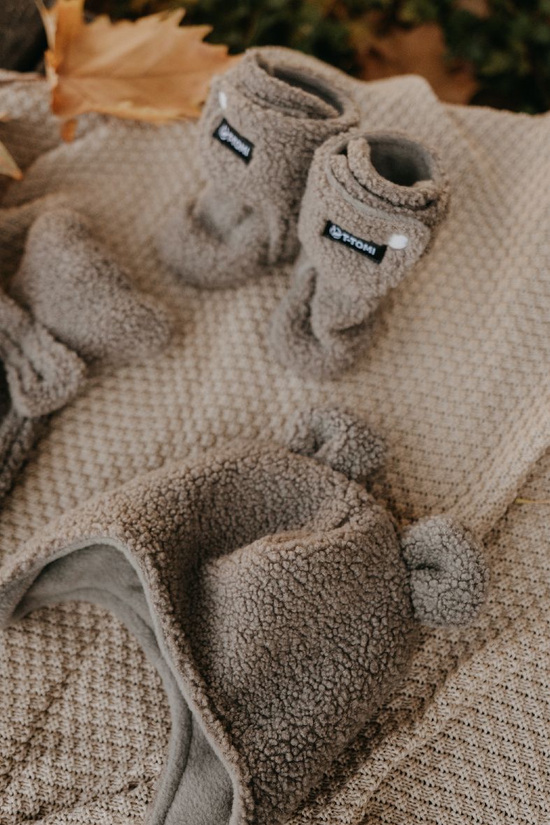 T-TOMI Cap TEDDY Grey (0-3 Monate)