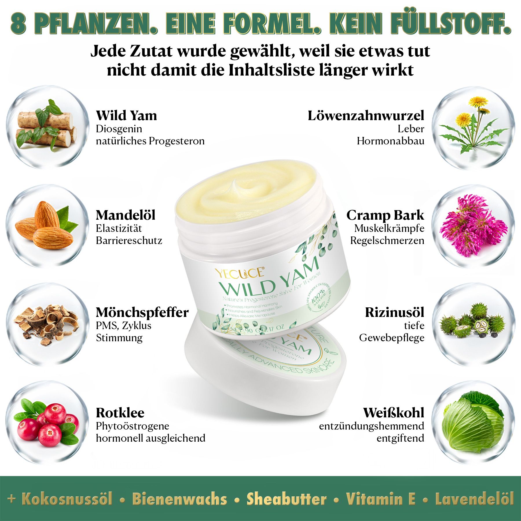 P-Beauty Tagescreme Wild Yam Cream Yamswurzel Damen Hautcreme Hormonhaushalt