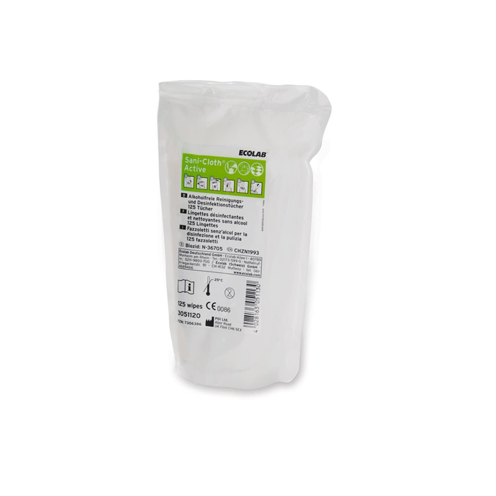 Ecolab Sani-Cloth® Active Flächendesinfektionstücher 125 Tücher Nachfüllpack