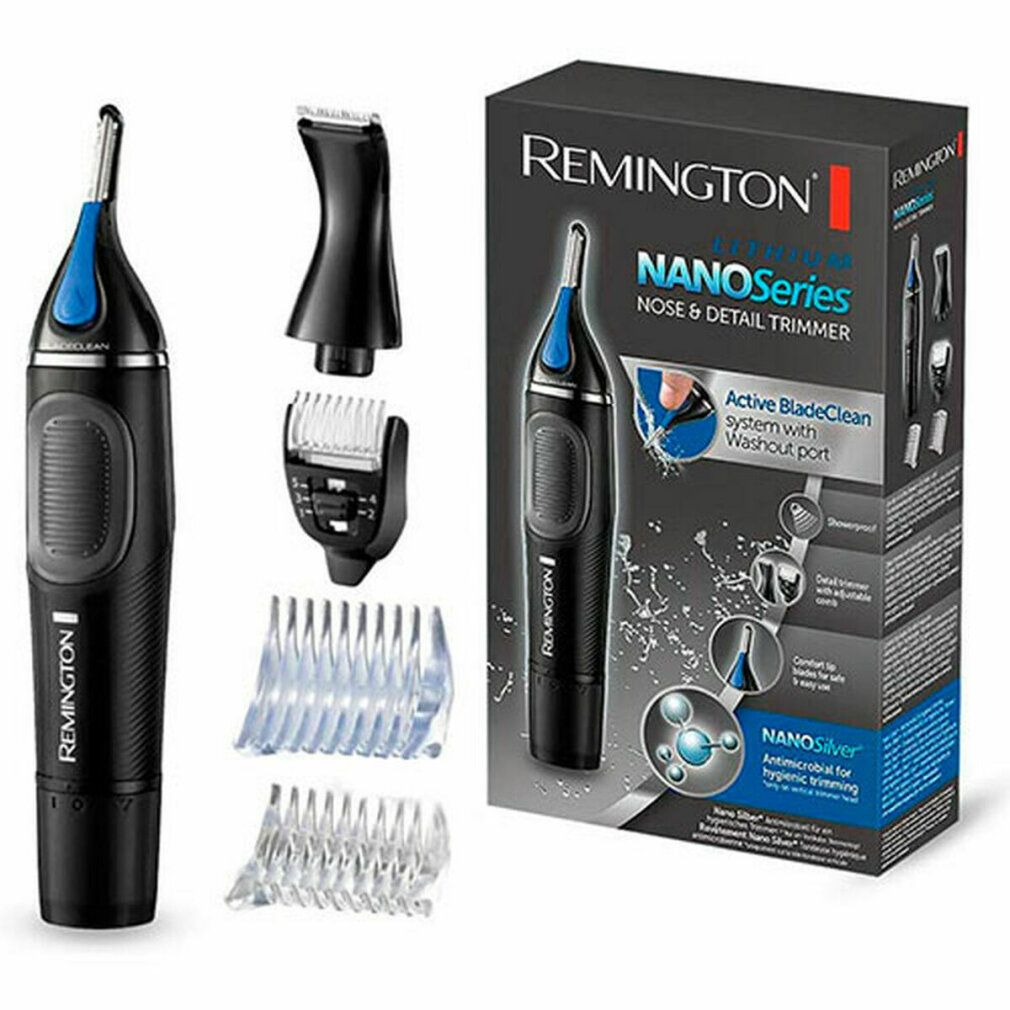 Nasen-/Ohrenhaartrimmer mit Verpackung. Marke Remington. Zubehör und Box.