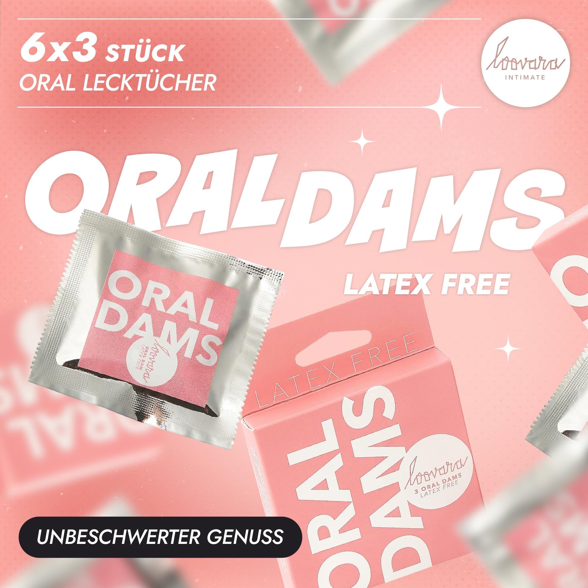 Loovara Oraltücher Lecktücher, - Sparset 6x3 - Oral Dams Latex Free - Schutztücher ultra-dünn und N