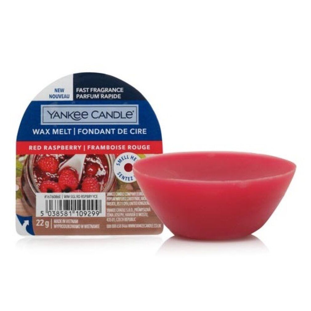 Rote Wachsschmelz-Schale, Yankee Candle, Duft Red Raspberry, 22g.