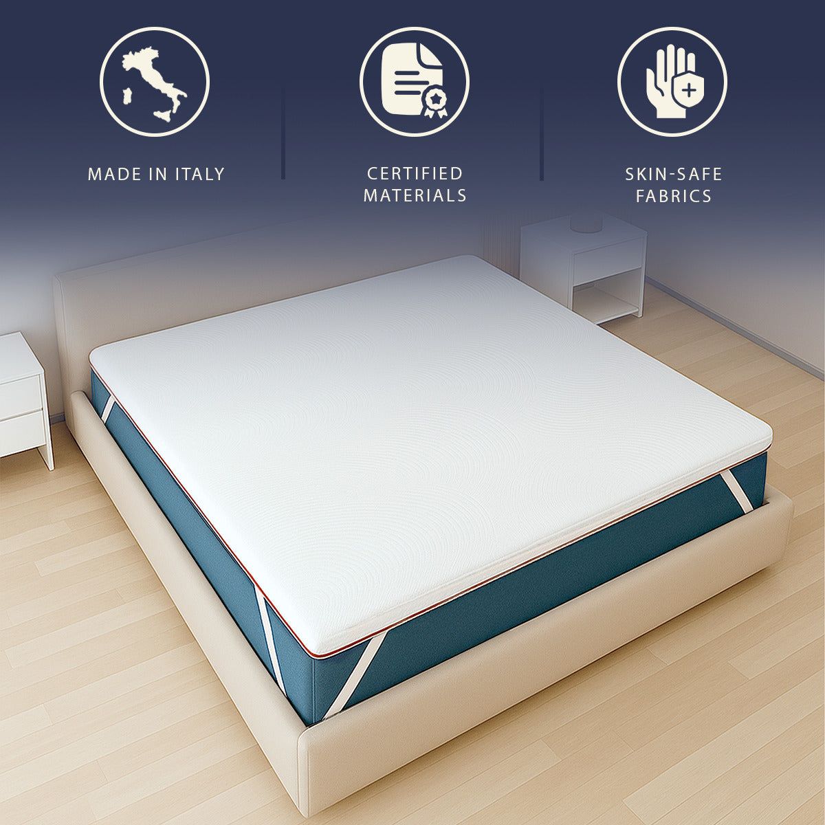 The White Stone Matratzentopper 120x190 aus Memory Schaum mit 9 Zonen | Höhe 5 cm