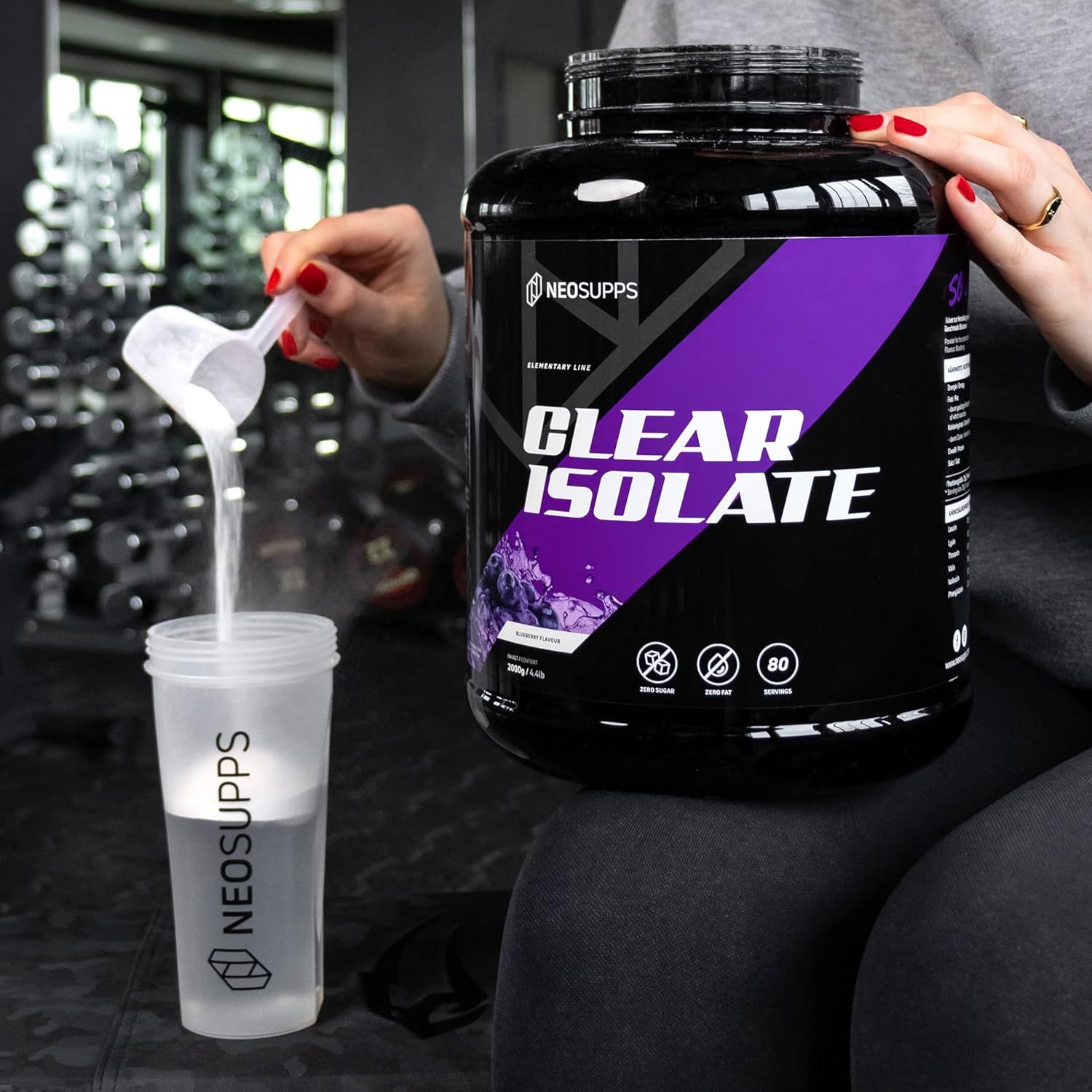 Neosupps Clear Whey Isolat Protein Pulver, 2000g, Blueberry, Eiweißpulver