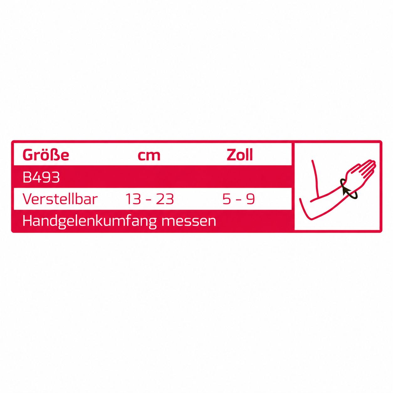 Handgelenkstütze mit dreifacher Unterstützung und Hohlstäben.