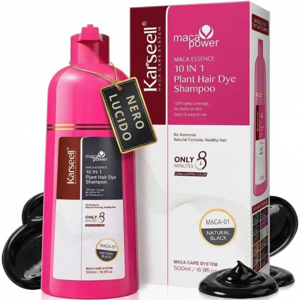 KARSEELL Schwarzes Color-Shampoo – Schnelle Abdeckung Weißer Haare