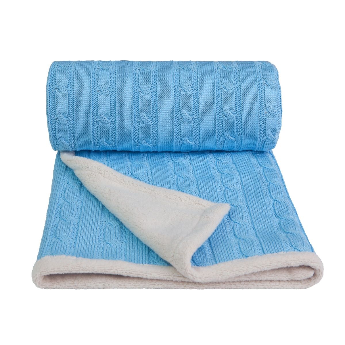 T-TOMI Gestrickte Decke WARM Blue
