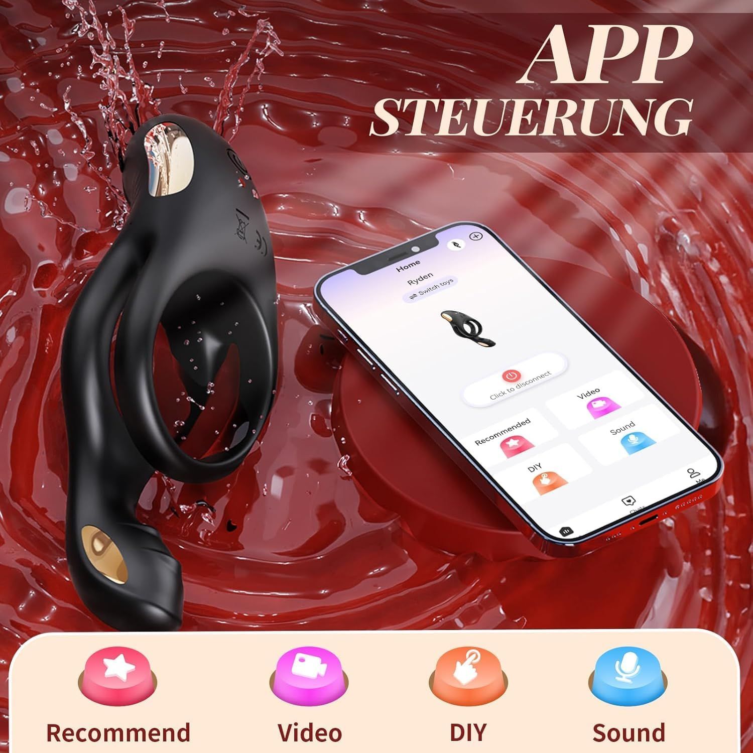 Tagnaff Penisring Vibrator Spielzeug für die Paare Klitoris