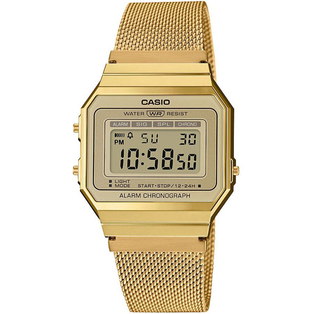 Casio Damen Digital Quarz Uhr mit Edelstahl Armband A700WEMG-9AEF
