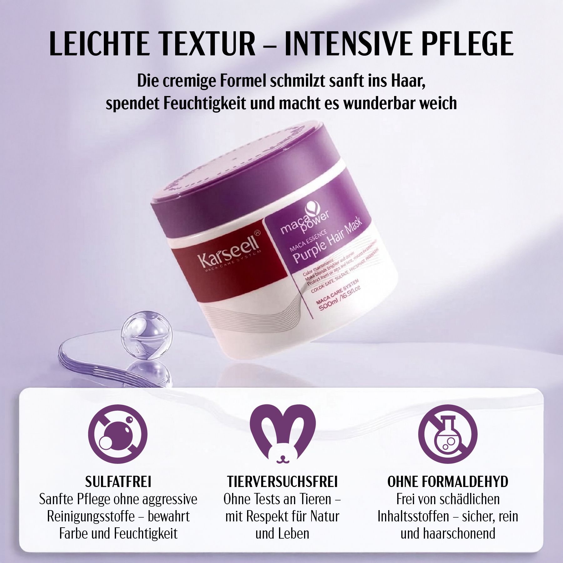 Karseell Haarmaske Purple für Blondes Blondiertes Graues Haar