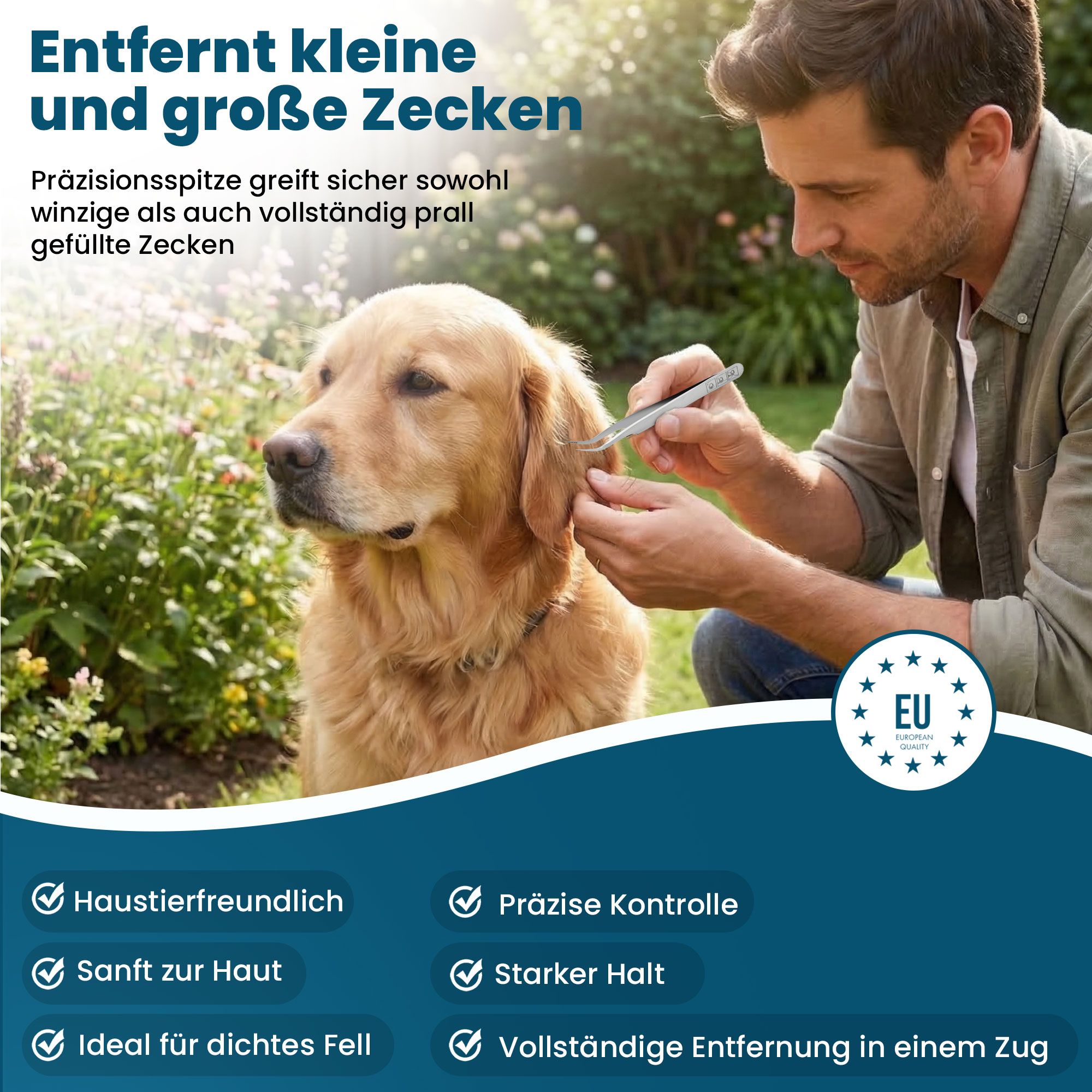 Zeckenzange als unverzichtbares Werkzeug für Outdoor-Abenteuer und Gartenarbeit.