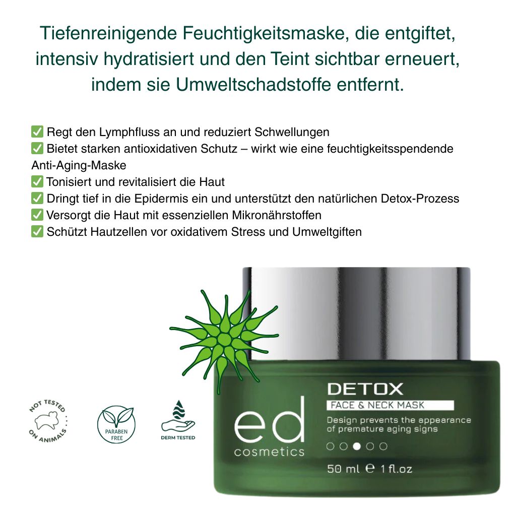 ED COSMETICS Detox Maske – ANTI-AGING, Tiefenreinigung & Hautverjüngung