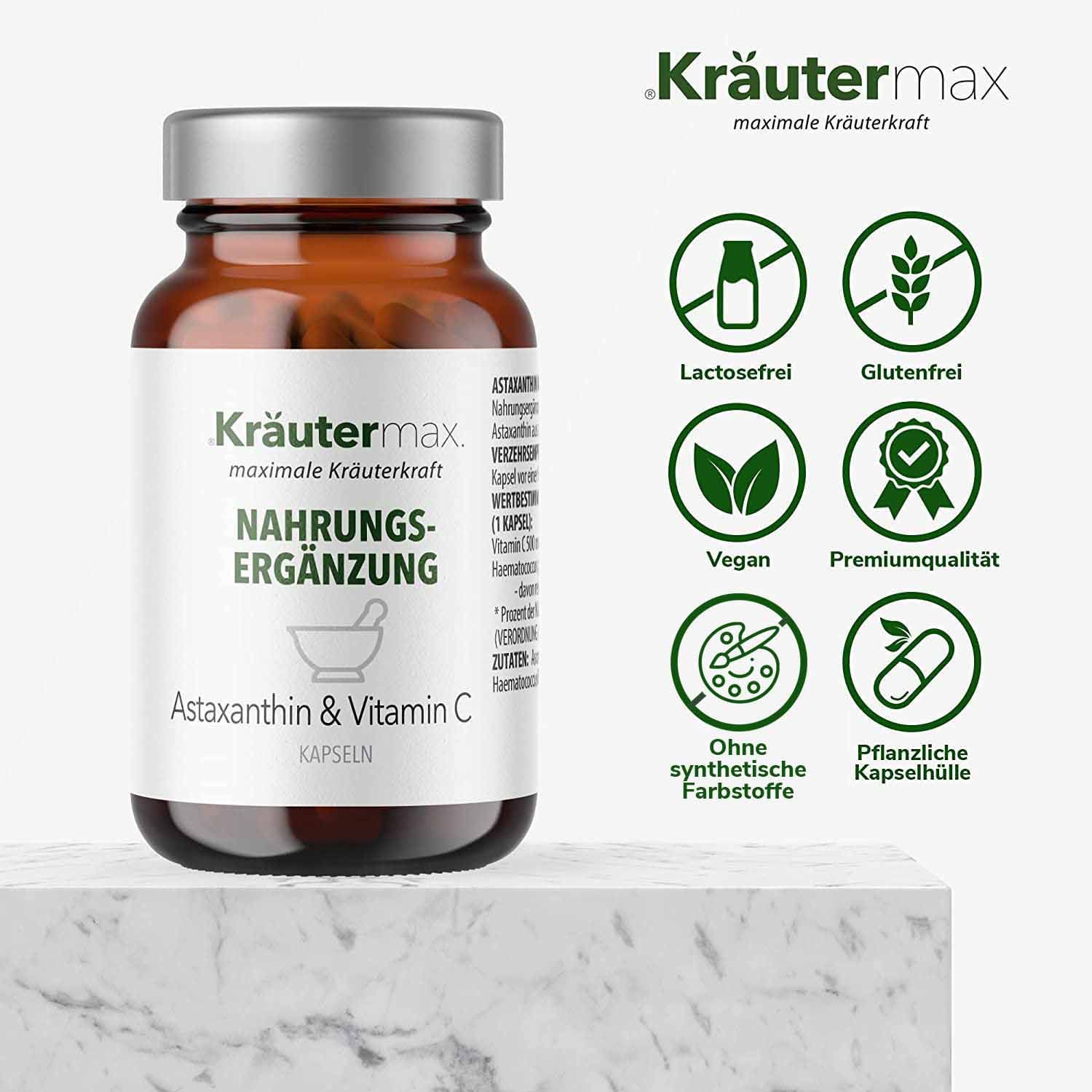 Kräutermax Astaxanthin mit Vitamin C Kapseln