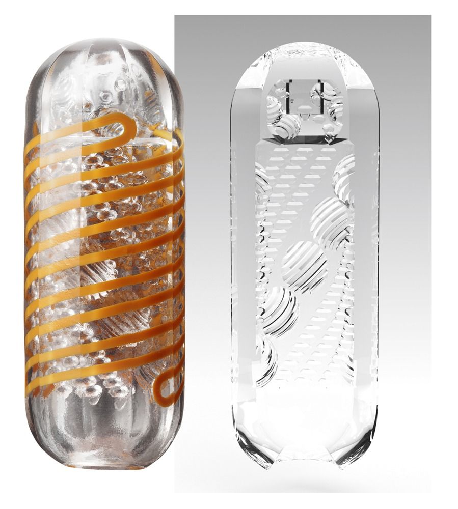 TENGA Spinner Beads 05: Schematische Darstellung der inneren Struktur mit Spiralen und Kugeln.