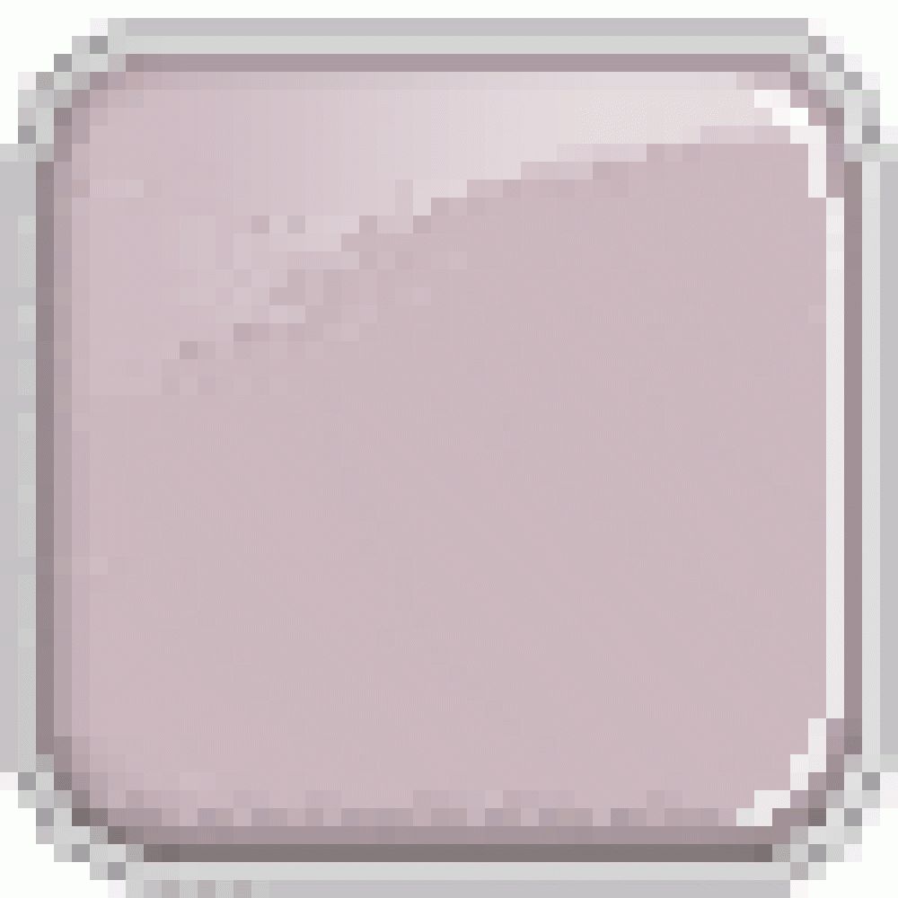 Quadratische, rosa Farbprobe mit glänzender Oberfläche und grauem Rahmen.