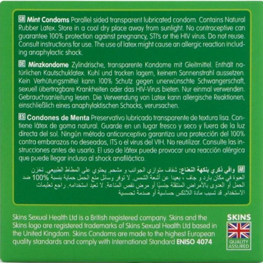 Rückseite der Verpackung. Text in mehreren Sprachen. Enthält Informationen zu Inhaltsstoffen, Gebrauchsanweisung und Hersteller.