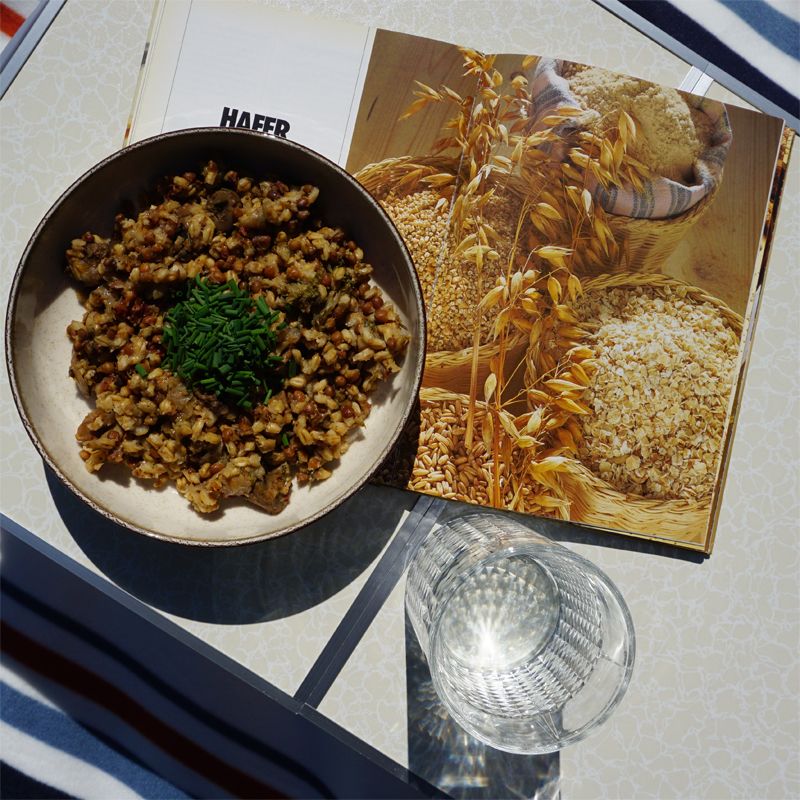 Kernbeißer Vollkorngerichte: Heimat-Hafer mit Pilzen