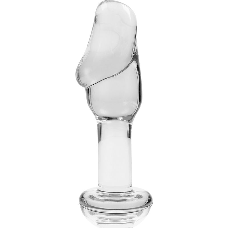 Anale Plug aus Borosilikatglas, 12,5 cm lang, 4 cm breit.