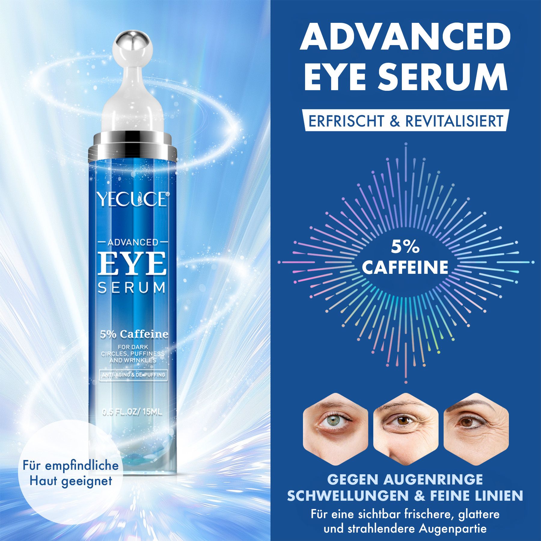 ALIVER Augenserum gegen Augenringe mit Retinol und Koffein