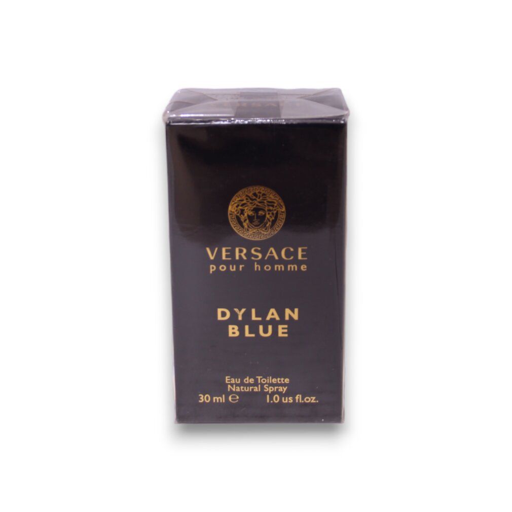 Schwarze Verpackung für Versace Dylan Blue Eau de Toilette, 30 ml.