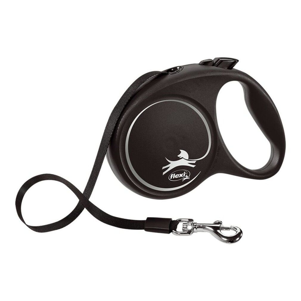 Flexi Leine Ausziehbar Design Schwarz für Hunde bis 15 kg