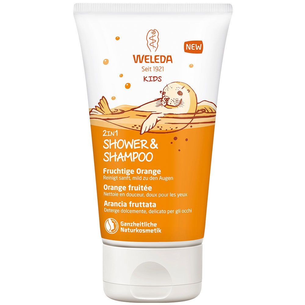 Weleda Kids 2in1 Shower & Shampoo Fruchtige Orange - milde und fruchtige 2in1 Reinigung für Kinder