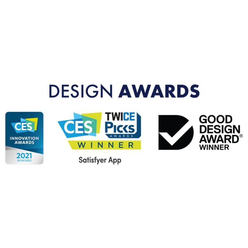 Design Awards: CES Innovation Awards, CES Picks Winner, Good Design Award Winner.
