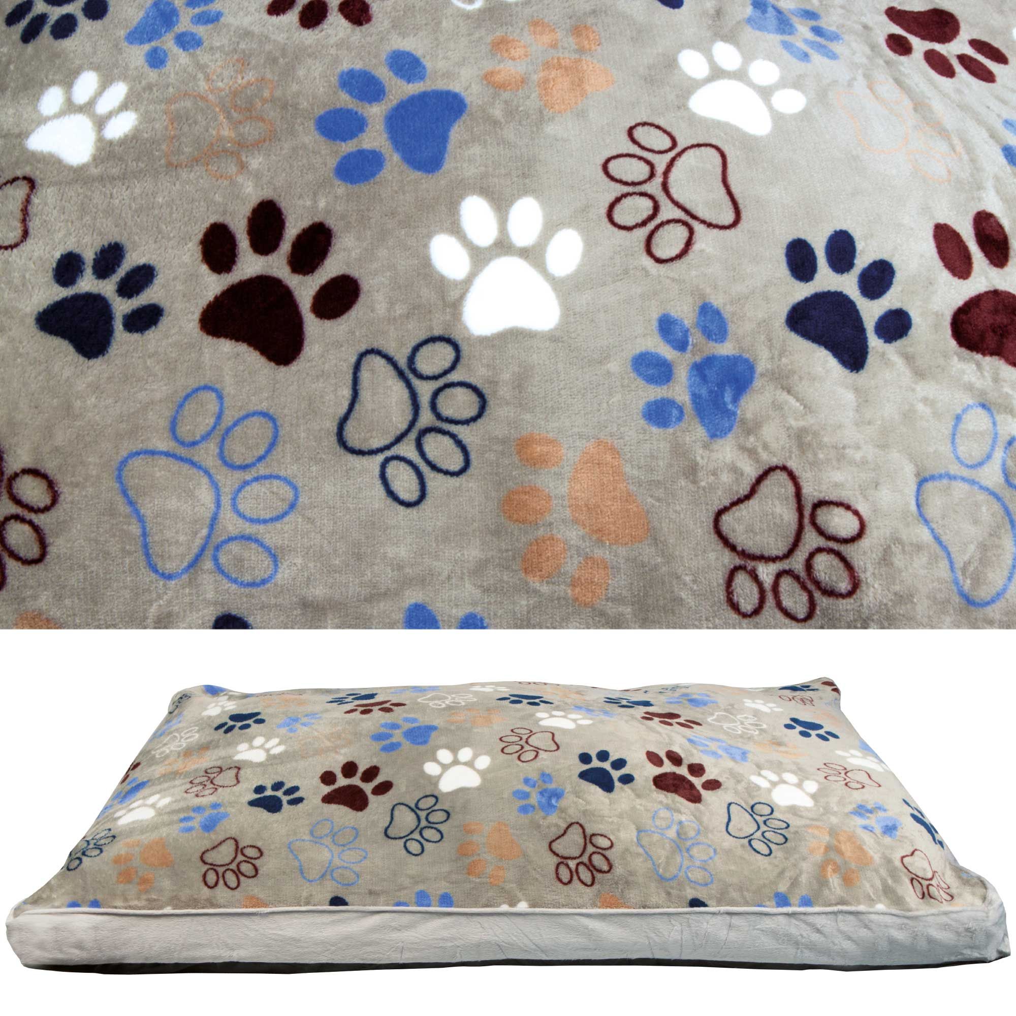 Komfortkissen  120 x 714 cm - Hundekissen Lissi - Hellgrau - Bezug abnehmbar - Waschbar