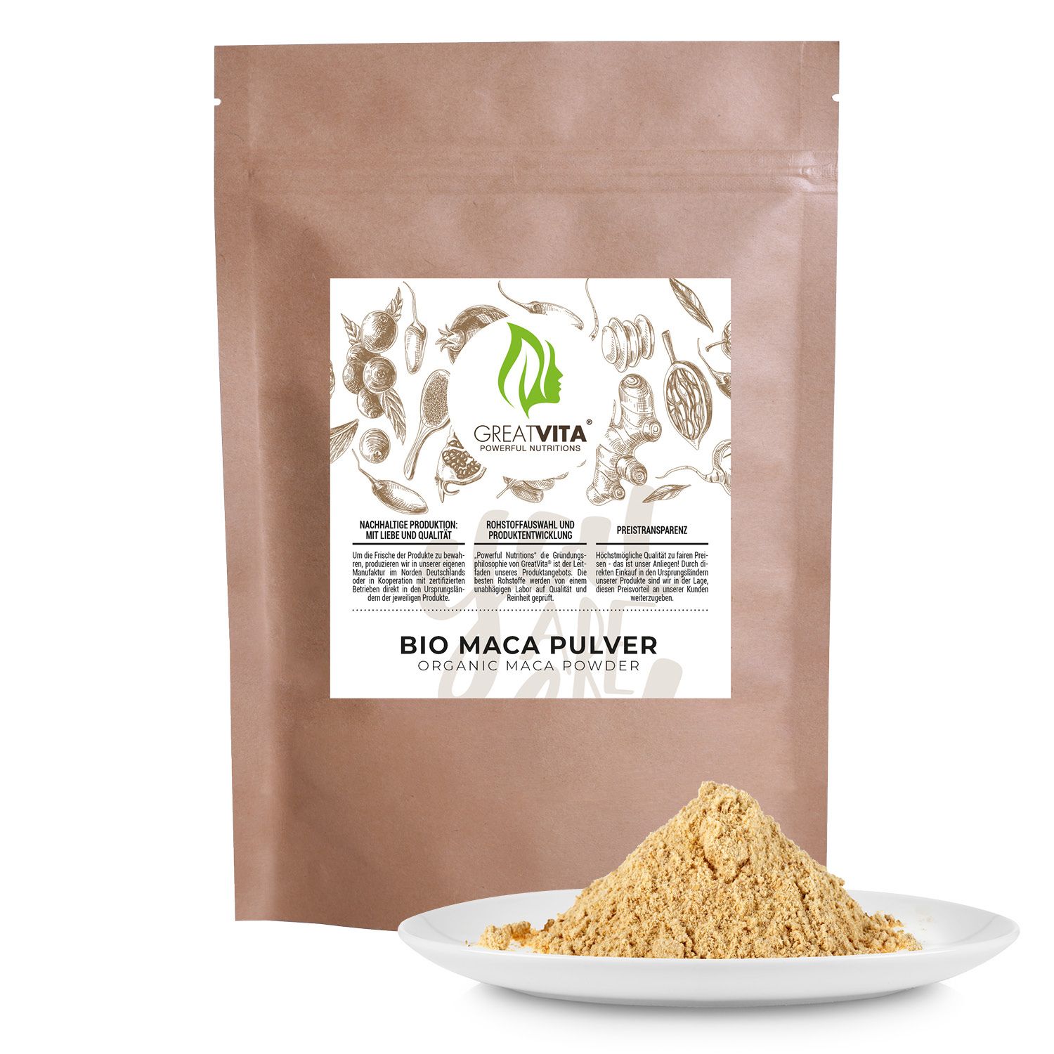 GreatVita Bio Maca Pulver 800 g - Shop Apotheke