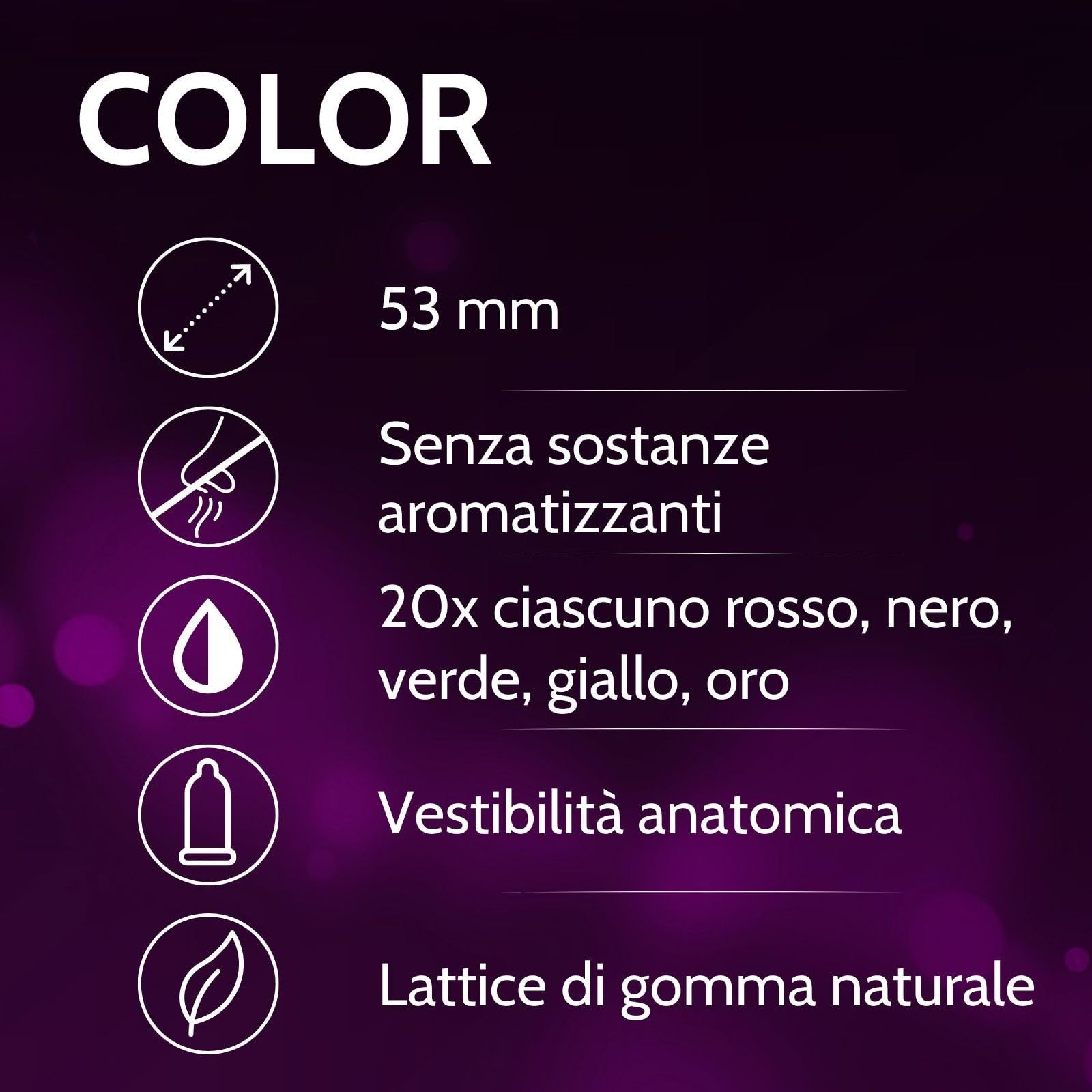 Vibratissimo Color Kondome: 53mm, anatomisch, Naturkautschuk.