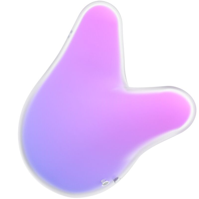 Stimulator mit geschwungener Form. Farbverlauf von Lila nach Rosa. Transparenter Rand.