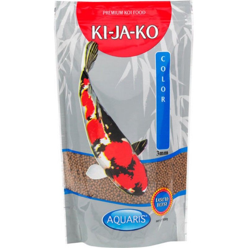 Verpackung mit KI-JA-KO Color. Abbildung eines Koi-Fisches. Text: 3mm, AQUARIS.