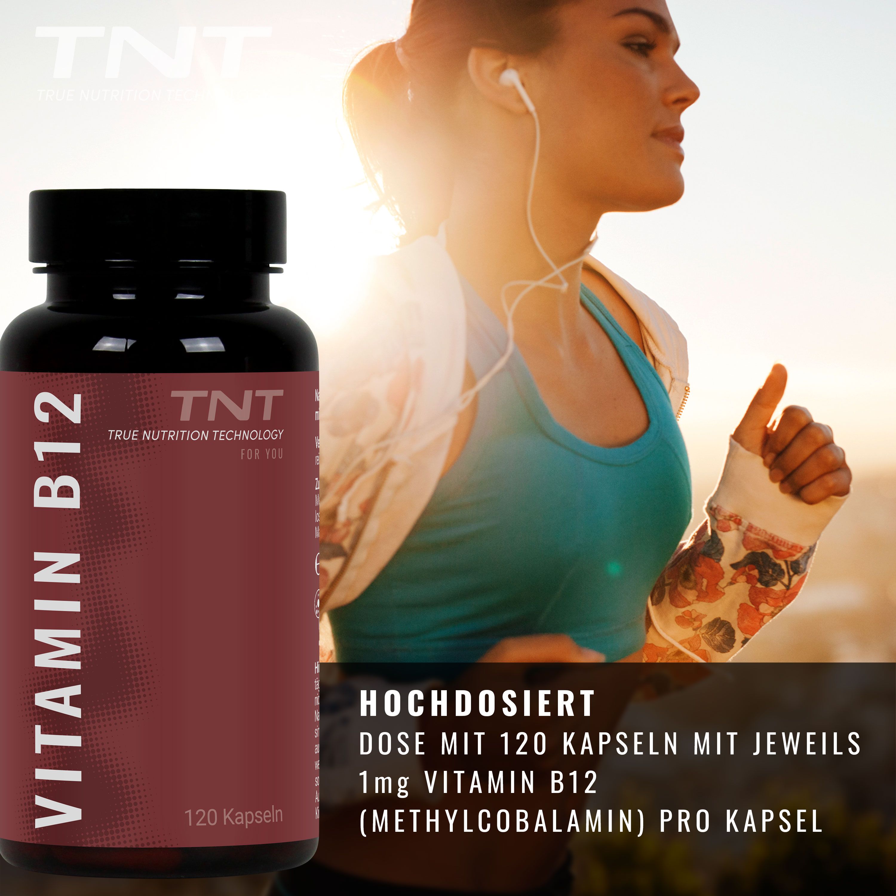 TNT Vitamin B12 - mit 1mg Vitamin B12 pro Kapsel - vegan
