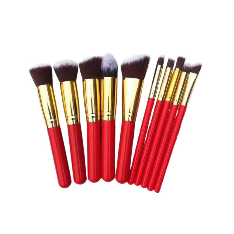 Technique PRO | Make-up Pinsel | 10 Stk. | Rot und Gold