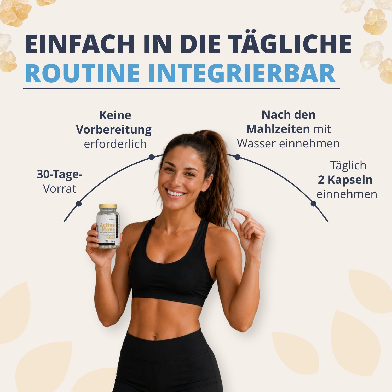 Frau integriert Golden Tree Active Move in ihre tägliche Routine.