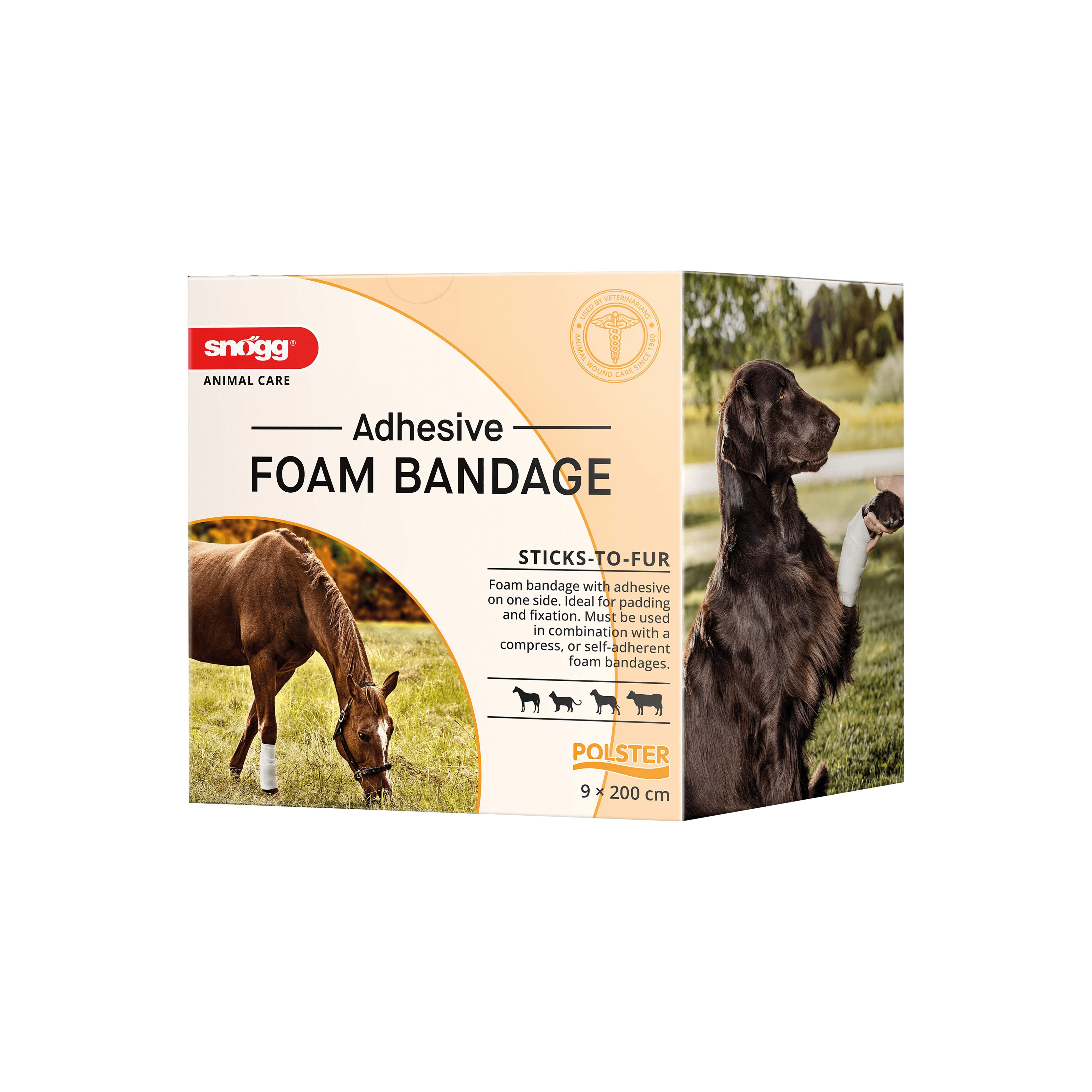 Snögg Animal Polster für Tiere - Adhesive Foam Bandage - 9 cm x 2 m