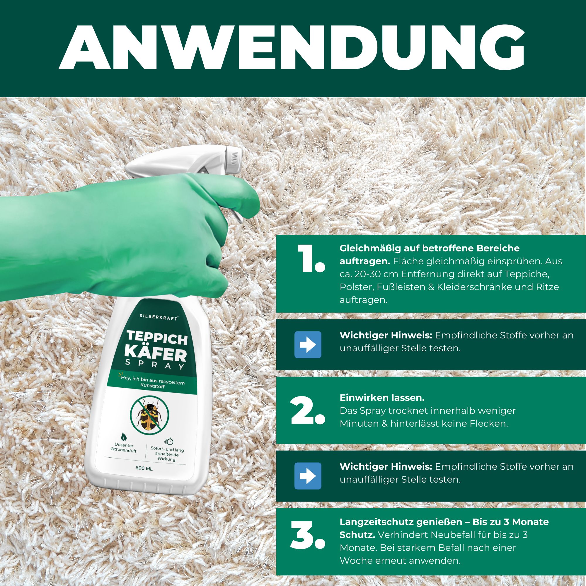 SILBERKRAFT Teppichkäferspray