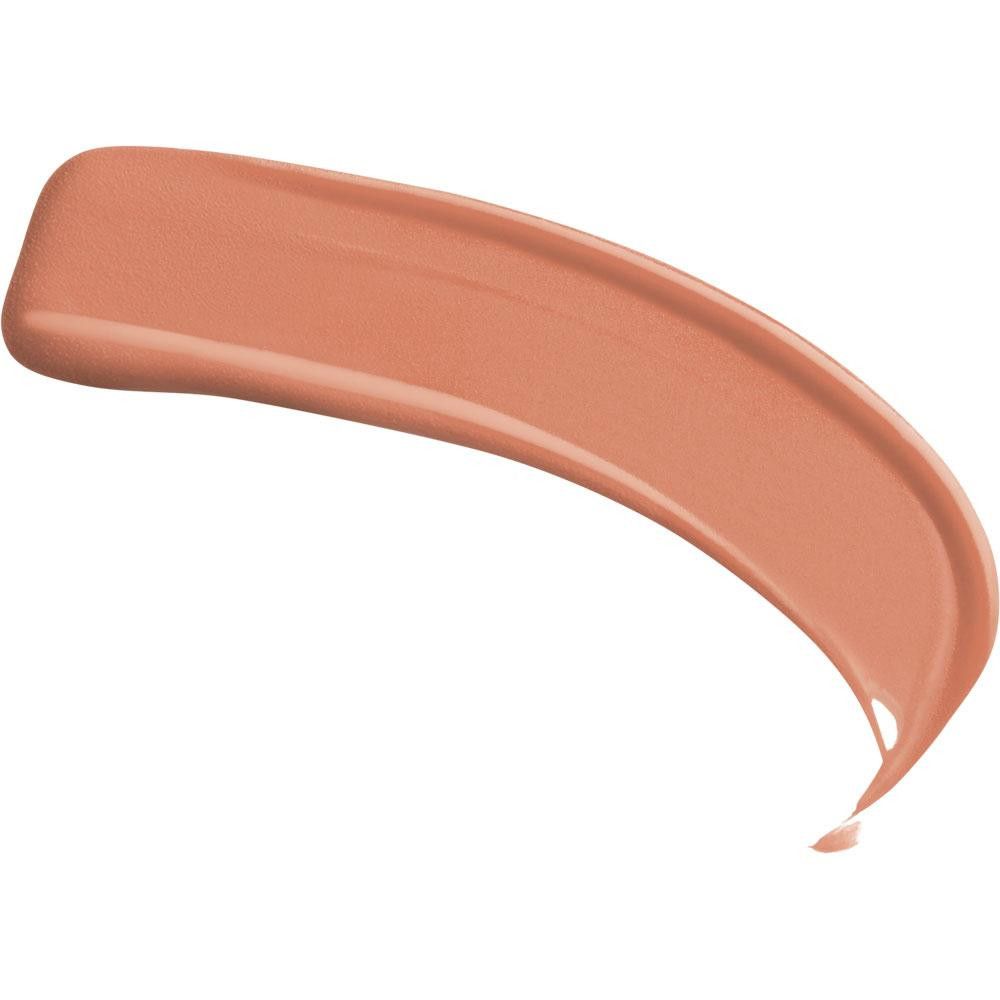 Heller, cremefarbener Lippenstift-Swirl. Die Textur ist glatt und glänzend. Der Farbton ist hell und natürlich.