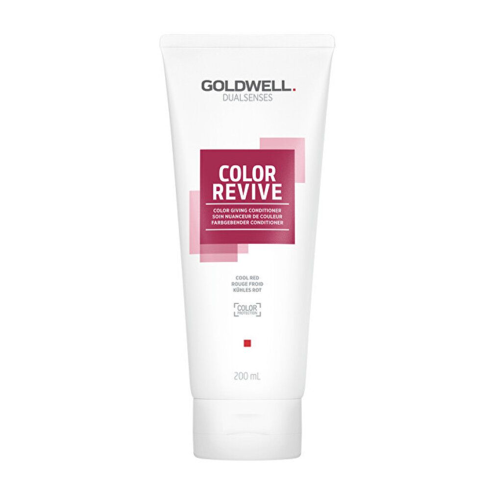 Weiße Tube mit Goldwell Dualsenses Color Revive. Aufschrift: COLOR REVIVE, Rouge Fresh. 200 ml.