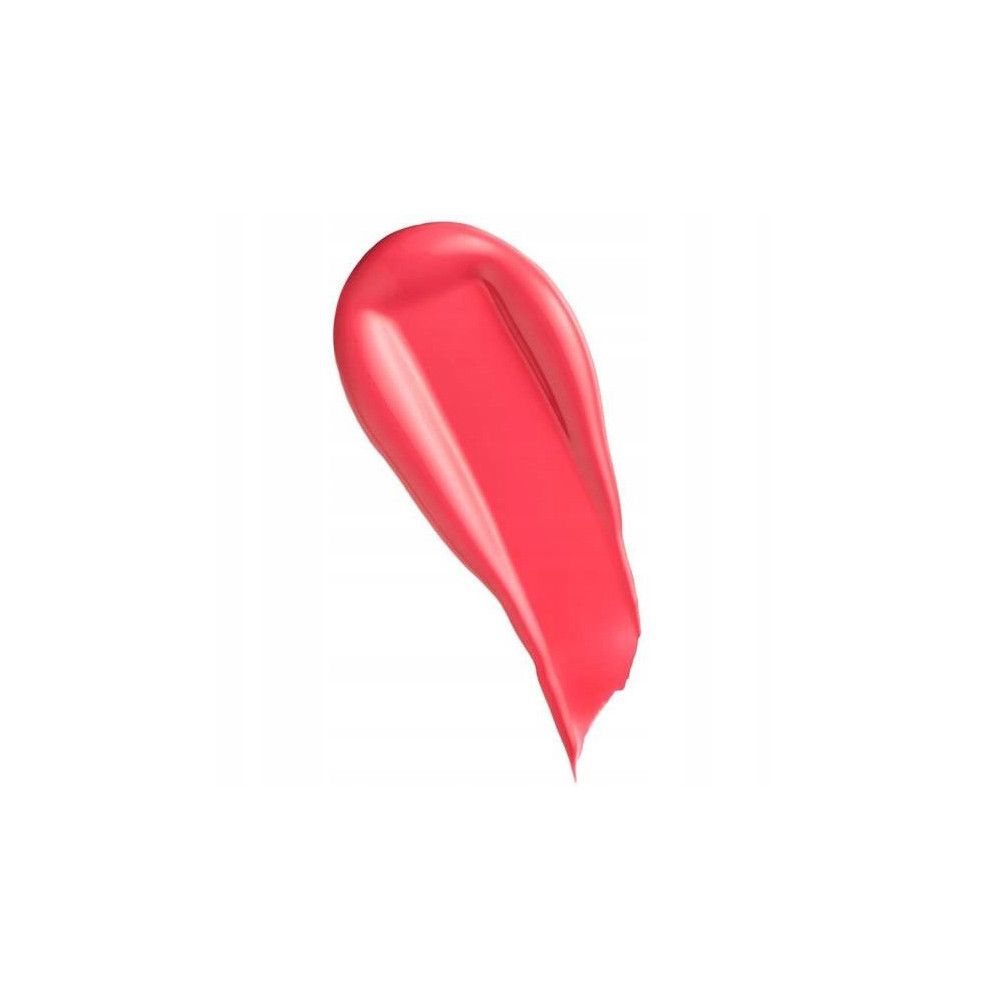 Rosa Lipgloss-Abstrich auf weißem Hintergrund. Der Abstrich hat eine glänzende Textur und eine abgerundete Form.